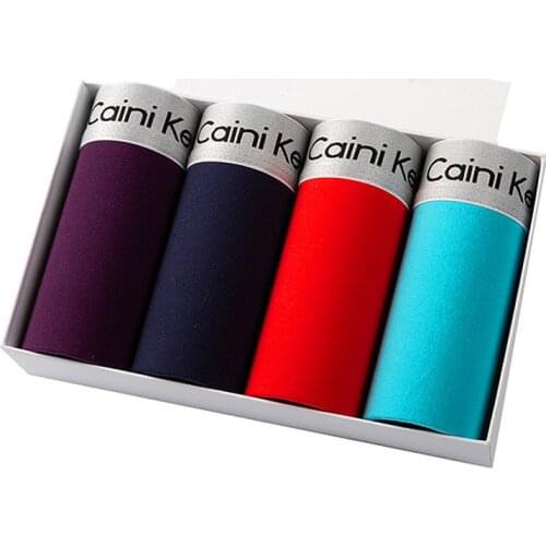 4pcs/Lot Boxer Shorts Men Underpants Ice Silk Sexy Underwear Man Soft Comfortable Pouch Mens Family Panties Calecons Homme