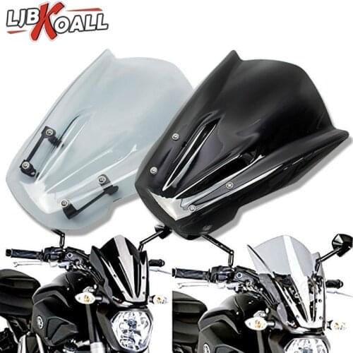 Windshield Windscreen with Mounting Bracket For YAMAHA MT07 MT-07 MT 07 FZ-07 FZ07 FZ 07 2013-2017 Wind Deflectors Cover