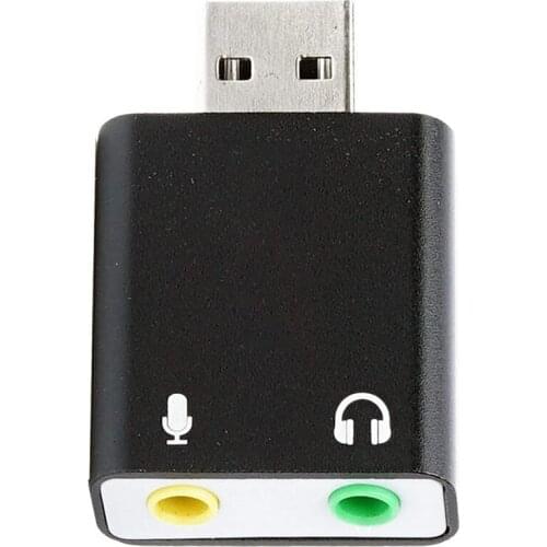 3.5mm TRS Microphone to USB 2.0 Stereo Audio External Sound Card Adapter for PC and Mac USB Input to 3.5mm TRS Headphone