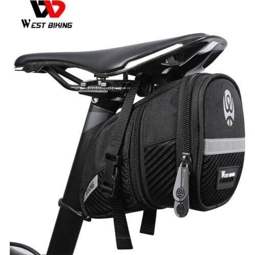 WEST BIKING Bicycle Bag Bike 3D Shell Storage Saddle Bag Seat Cycling Tail Rear Pouch Bag Saddle Reflective Bike Accessories