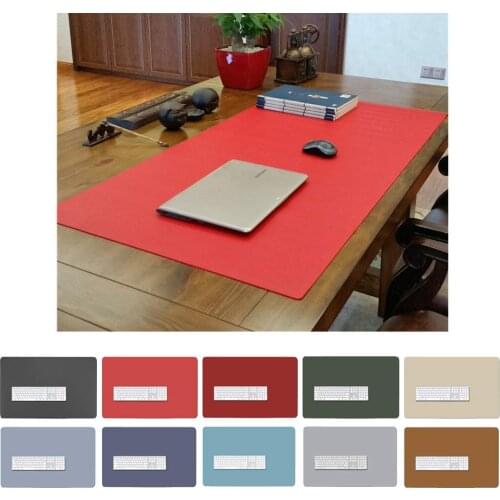 ZSZBACE Leather Desk Mat- Extended Large Gaming Mouse Pad 27'' 17''- Office Desk Supplies- Waterproof Desk Pad (red)