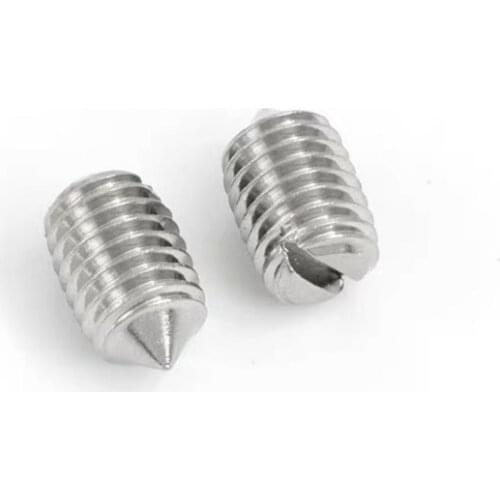 100pcs/lot M1.6 M2 M2.5 M3 M4 DIN553 Stainless steel slotted set screw with cone point GB71
