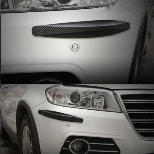2pcs Vehicle Carbon Fiber Protective Anti-Scratch Bumper Guard Strip Sticker