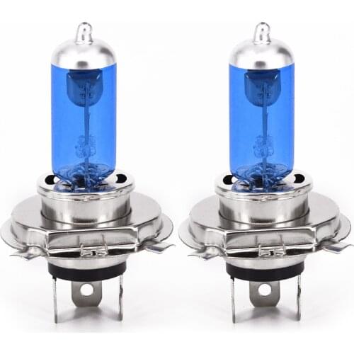2x Car H4 Light 100W 6000K Car Xenon Gas Halogen Headlight Headlamp Lamp Bulbs Aluminum Alloy Base Blue Shell
