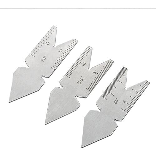 3pcs Center Gauges Measure Thread 55&60 Angle degrees Template Inch Metric Screw Pitch Measuring Lathe Tools Detect Steel Ruler