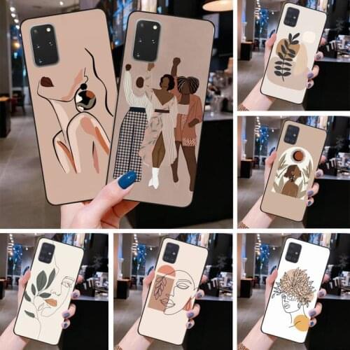 Abstract Fashion Vintage Girl Minimalist art Phone Case For Samsung Galaxy S21 Plus Ultra S20 FE M11 S8 S9 plus S10 5G lite 2020