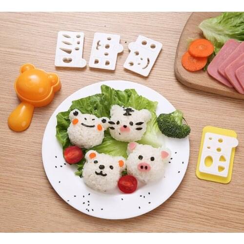 Accessories Sushi Mold Rice Ball Mold Cartoon Cat Pattern Sushi Bento Nori Kitchen Rice Decor Kits Sandwich DIY Kitchen Tools fo