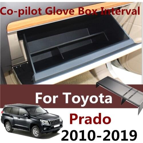 Car Storage Partition Tidying Box Co-pilot Glove Box Interval For Toyota Prado 2010-2019 Car Glove Storage Accessories