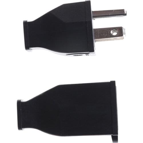 Black 3 Pin Male Female Power Cord Connector US Plug Converter AC 125V 15A High Performance