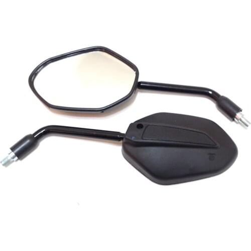E0150 10mm Motorcycle Rearview Mirrors Black Scooter Moto Side Mirrors for Honda WH150-2 Clockwise Anti-clockwise ATV Dirt Pit