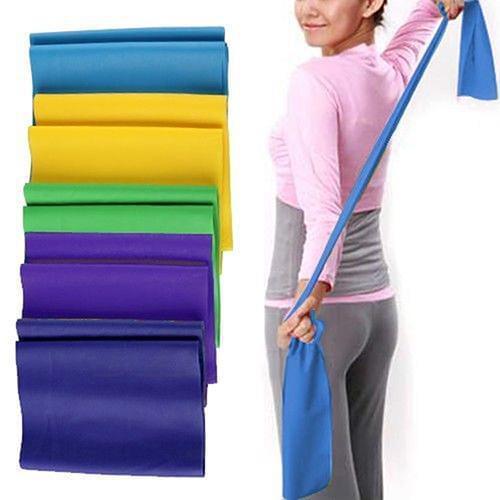 1Pc 1.5m Resistance Band Yoga Tension Band Elastic Rubber Pull Up Band for Fitness Training Pilates Resistance Band Random