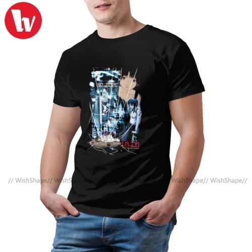 Serial Experiments Lain T Shirt Mens Harajuku T Shirts Short Sleeve Summer T-Shirt Hip Hop 100 Cotton Tshirt Oversized 3XL