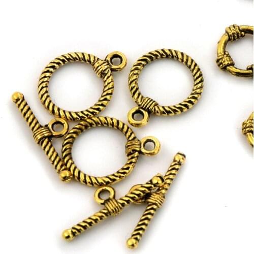 10 Pairs Tibaten Gold Round Metal Connectors For Jewelry Making Diy Earrings Bracelet Necklace Accessories Wholesale Supply