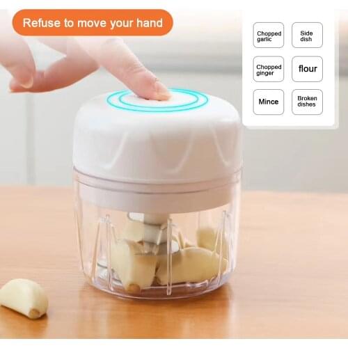 Kitchen Mini Food Chopper And Garlic Masher Electric Household Mini Garlic Masher Crushing, Cutting And Pulling Garlic Machine