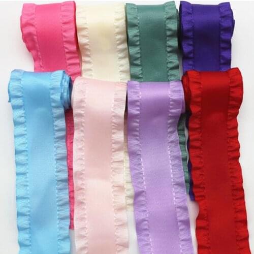 7/8 22mm 1-1/2 38mm wide Ruffled ribbon 10 yards DIY handmade materials gift package satin lace mix