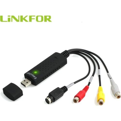 LiNKFOR USB VHS To DVD Audio Video Converter Capture Full Scart Kit With Leads & Cable For Win7/8/XP/Vista USB 2.0 Capture Card