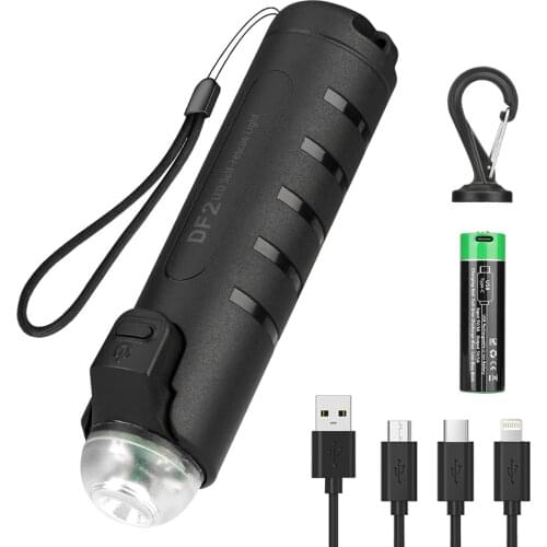2 in 1 Multifunction LED Flashlight Power Bank USB Rechargeable Magnetic Hook Handheld Torch with Hand Strap Camping work light