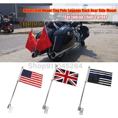 Motorcycle Rear Side Mount Flag Pole Luggage Exterior Accessories For Indian Chief Dark Horse For Indian Chief Vintage Moto Part
