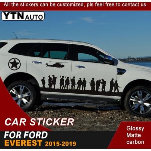 Side Body Car Sticker Soldier Brothers Styling Graphic Vinyl Decal For Ford Everest 2015 2016 2017 2018 2019 Auto Accessories