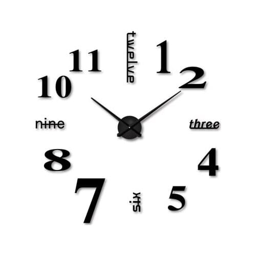 3d Wall Clock DIY Wall Mounted Clock Modern Unique Numbers Design Decorative Kitchen Wall Clocks
