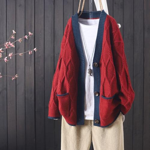 2021 Spring and Autumn New Products Loose Korean Large Size Button Long Sleeve Knit Cardigan Womens Casual Sweater