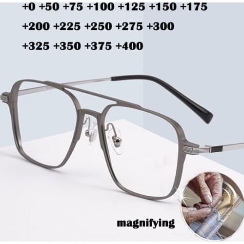 High Quality Big Frame Reading Glasses Men Women Clear Ultralight Sun Magnifying Hyperopia Glasses With Diopter +75 125 175 225