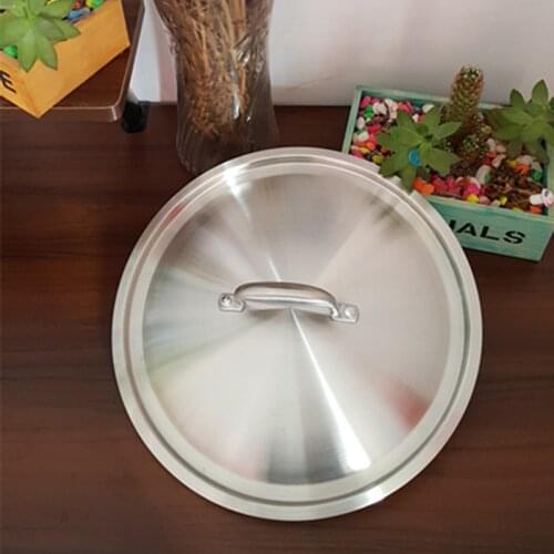 Stainless steel thickened integral pot lid flat pan cover home cooking flat top cover kitchen wok cookware round chef 24-30cm