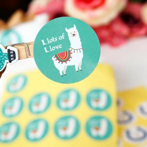 204pcs Llama Alpaca Gift Sticker Label Thank You Mermaid Paper Stickers Scrapbooking Unicorn Party Seal Sticker Wedding Decor