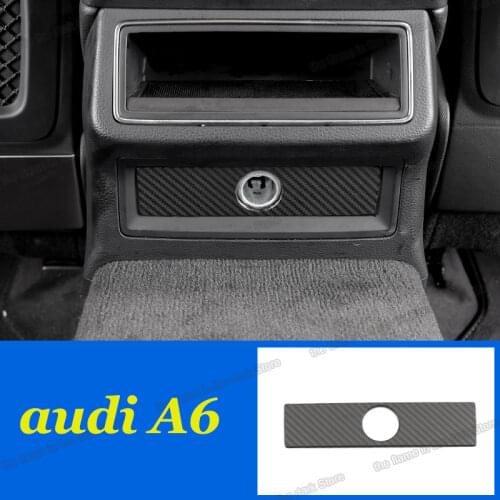 Lsrtw2017 Carbon Fiber Car Rear Armrest Cigarette Light Trim for Audi A6 C8 2019 2020 2021 Accessories Auto Sticker Decoration