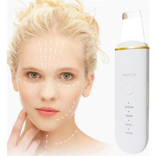 Professional High Frequency Vibration Home Use Wireless Electric Usb Rechargeable Face Cleaning Ultrasonic Facial Skin Scrubber