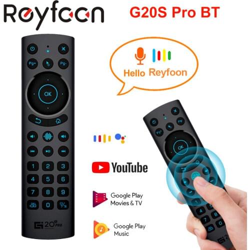 G20S PRO 2.4G Wireless Keyboard Voice Remote Control Backlit Air Mouse Gyroscope IR Learning Google Assistant for Android TV BOX