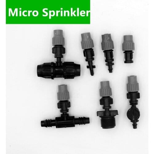 Adjustable Mist Sprinkler With 1/4" Barbed Connector For Micro Greenhouse Irrigation Misting Garden Watering Fitting M102
