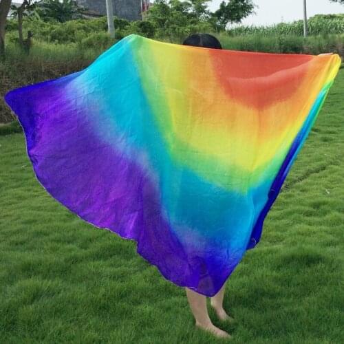 Free shippng belly dance half circle silk veils 100% silk Stage Performance dancing Shawl belly dance accessory 2Color Available