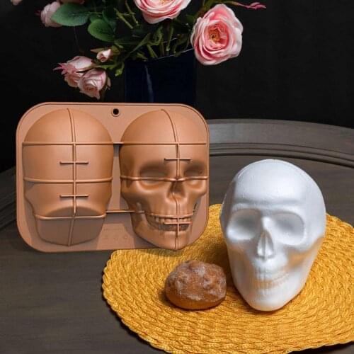 32*24*9.5cm 3D Skeleton Head Skull Silicone DIY Chocolate Candy Molds Party Cake Decoration Mold Pastry Baking Decoration Tools