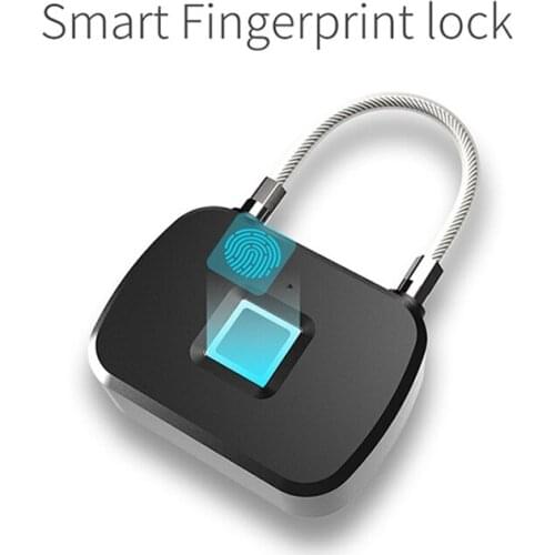 Fingerprint Smart Padlock Lock 360 Degree Angel Fingerprint Recognize 10 Group Fingerprint Storage Luggage Padlock Door Lock