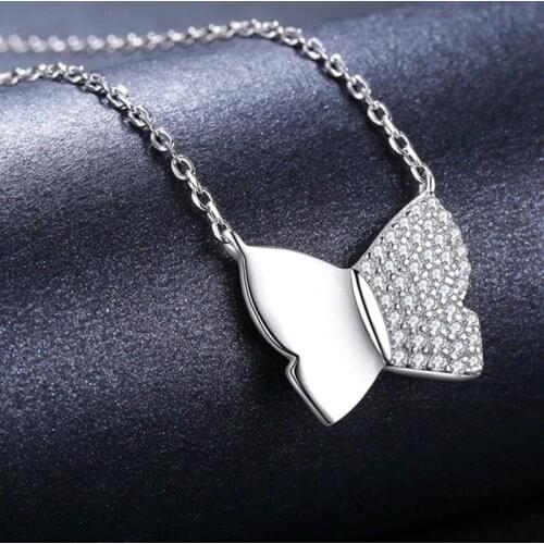 SODROV 2019 Hot Cute Butterfly New Arrivals 925 Sterling Silver Fine Jewelry Trendy Engagement necklaces & pendants for Women K006