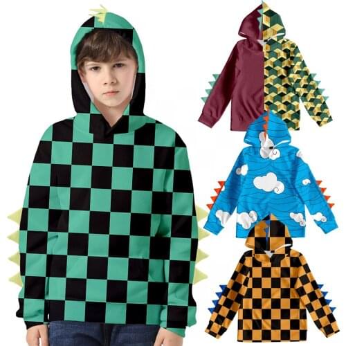 Kidswant 3D Cartoon Hoodies Harajuku Kawaii Sweatshirt Boy Oversize Hooded Pullover Dinosaur Cos Tops Tracksuit Sudadera