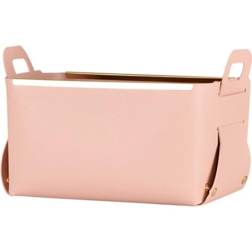 Valet Tray Storages Nightstand Organizer Box Office Equipment With Hand For Table Desk Top Leather Keys Coins Phones