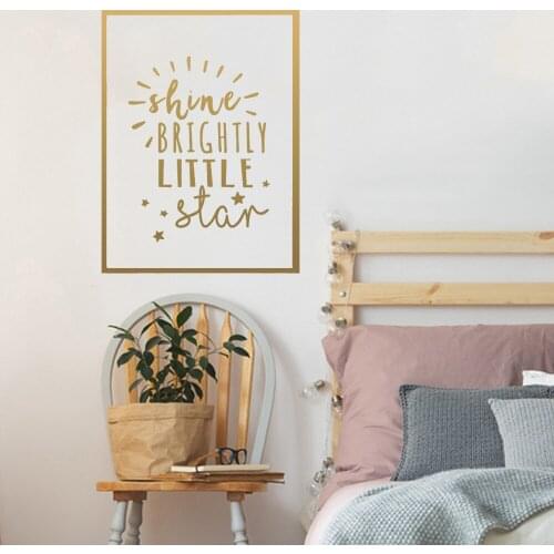 Quote Rule Vinyl Wall Decals Sticker shine stars Decoration For Kids Girls Room Bedroom Decor Wall-sticker ph97