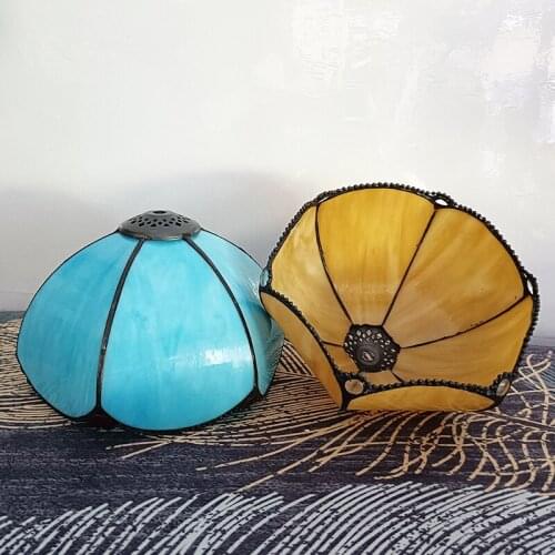 WOERFU European Tiffany Lampshade Glass Lampshade Table Lamp Wall Lamp Pendant Light DIY