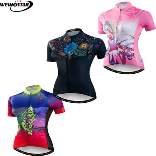 Womens Cycling Jersey Short Sleeve Breathable MTB Bike Clothing Full Zip Tops T-shirt ropa ciclismo Bicycle Shirt US Size