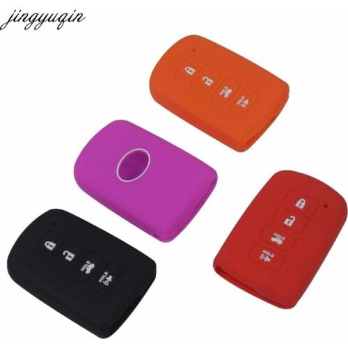 Jingyuqin 15ps Remote 4 Buttons Car Key Silicone For Toyota Camry Avalon Rav4 Highlander 2012 2013 2014 2015 Key Cover Case