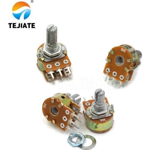 2pcs B1K B2K B5K B10K B20K B50K B100K B250K B500K B1M WH148 6Pin Potentiometer 1K 2K 5K 10K 20K 50K 100K 250K 500K 1M