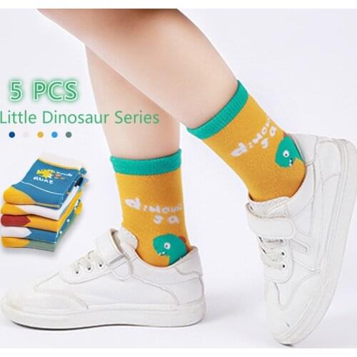 2020 Childrens cute little dinosaur socks, soft cute socks for boys and girls, Japanese cartoon childrens socks christmas gift