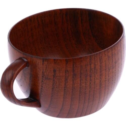 210ml Coffee Cup Natural Jujube Wooden Cup with Handgrip Wine Beer Milk Tea Cup for Home Bar Kitchen Accessories