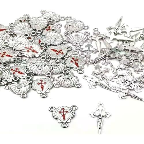 30Sets San Diego Shell Triangle Connector And Pendant Small Cross Can Be Handmade DIY Into Bracelets OR Necklaces Given As Gifts