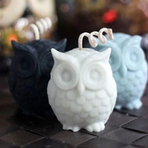 3D Owl Silicone Candle Mold DIY Handmade Resin Candle Making Craft Plaster Wax Mould