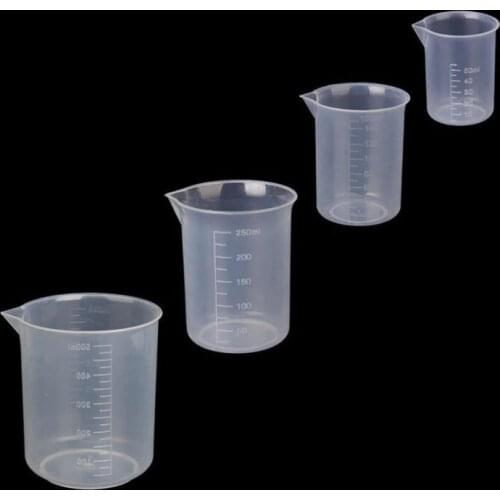 50/100/150/250/500ml Transparent Kitchen Laboratory Plastic Graduated Volumetric Beaker Container Measuring Cup Tool