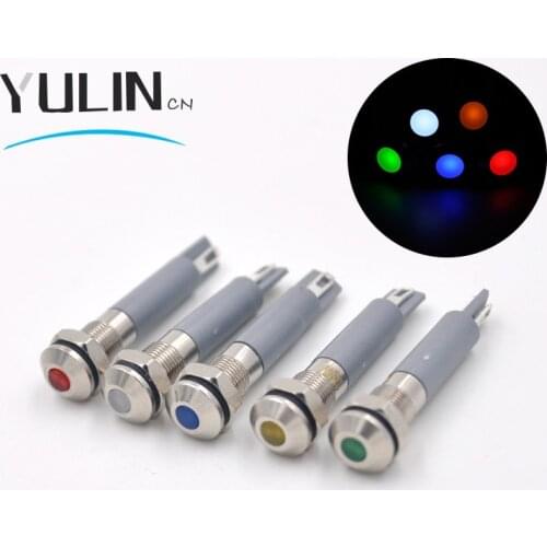6mm Waterproof IP67 LED Metal Indicator Pilot Light Signal Lamp Machine Boat Car Working PC Power