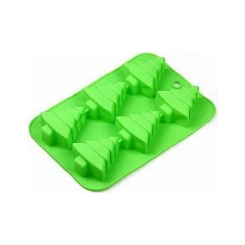 6 Christmas Tree Silicone Cake Baking Mold Cake Pan Handmade Soap Moulds Biscuit Chocolate Ice Cube Tray DIY Mold